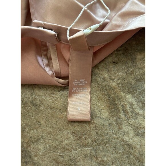 Skims Woven Shine Stretch Satin Crop Top Pink Sand Size Small - Picture 8 of 9